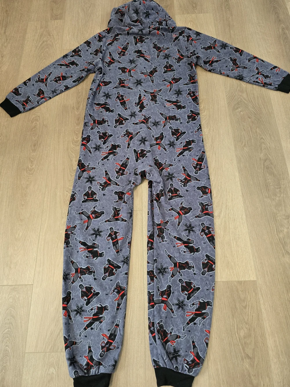 The‎ Children’s Place Ninja Hooded One Piece Pajamas Boys PJS XXL 16 Gray Red